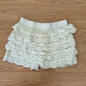 girls lace crochet shorts